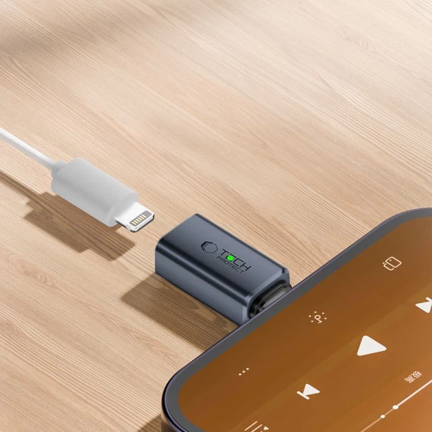 Аудиоадаптер Tech-Protect UltraBoost USB-C to Lightning Grey (5906302372508) - Фото 2 Аудиоадаптер Tech-Protect UltraBoost USB-C to Lightning Grey (5906302372508) - изображение 2