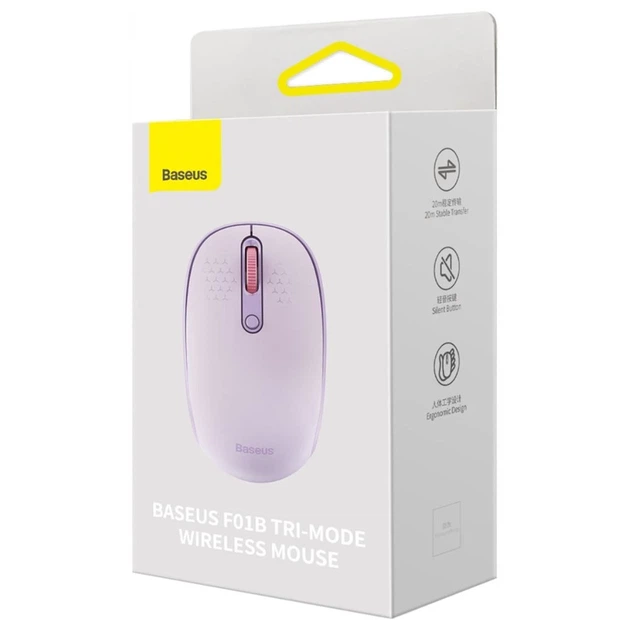 Бездротова миша Baseus F01B Tri-Mode Purple (B01055503513-00) - Фото 8 Бездротова миша Baseus F01B Tri-Mode Purple (B01055503513-00) - зображення 8