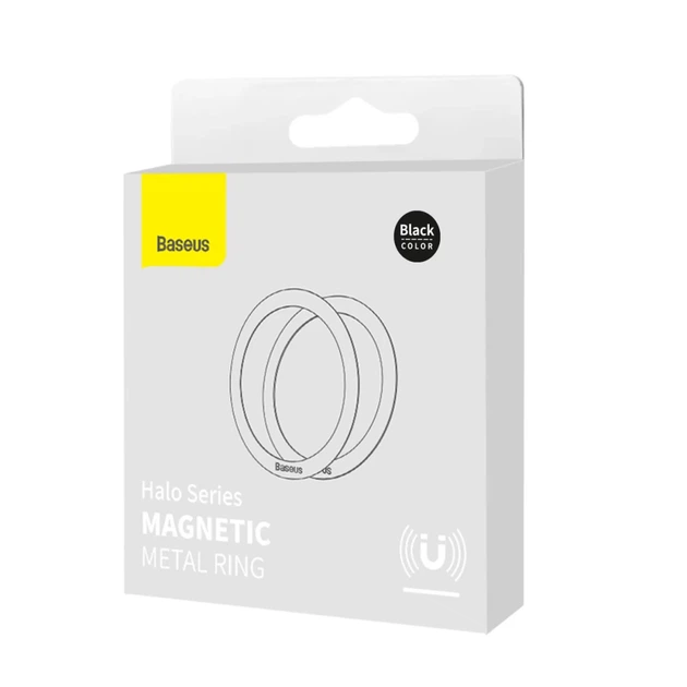 Магнитное кольцо Baseus Halo Series Magnetic Ring Silver Black (2 Pack) (PCCH000001) - изображение 5