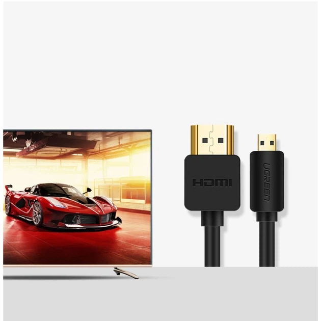 Кабель Ugreen HDMI to micro HDMI 19pin 2.0v 4K 60Hz 30AWG 1.5m Black (UGR568) - Фото 6 Кабель Ugreen HDMI to micro HDMI 19pin 2.0v 4K 60Hz 30AWG 1.5m Black (UGR568) - зображення 6