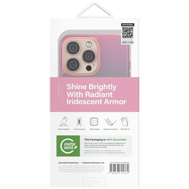 Чохол UNIQ Iridescia для iPhone 16 Pro Max Pink Prism with MagSafe (UNIQ-IP6.9P(2024)-IRDMPPRS) - зображення 5