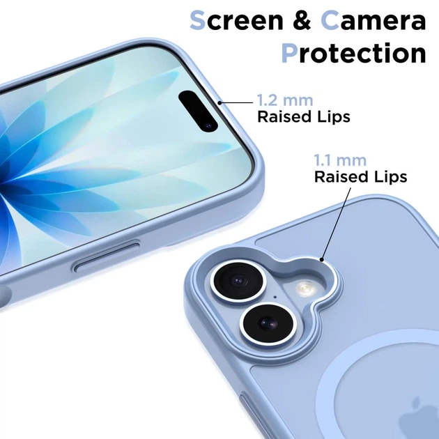 Чехол Tech-Protect MagMat для iPhone 17 Matte Mist Blue with MagSafe (5906302334124) - изображение 3