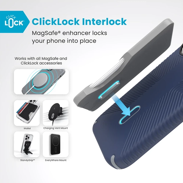 Чехол Speck Presidio2 Grip ClickLock для iPhone 16 Pro Coastal Blue Dust Grey with MagSafe (150701-3206) - изображение 2