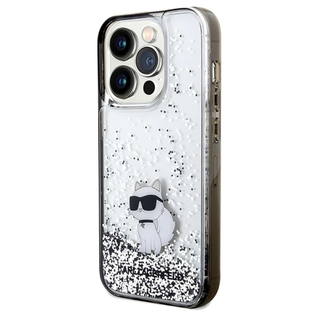 Чохол Karl Lagerfeld Liquid Glitter Choupette для iPhone 14 Pro Transparent (KLHCP14LLKCNSK) - зображення 2