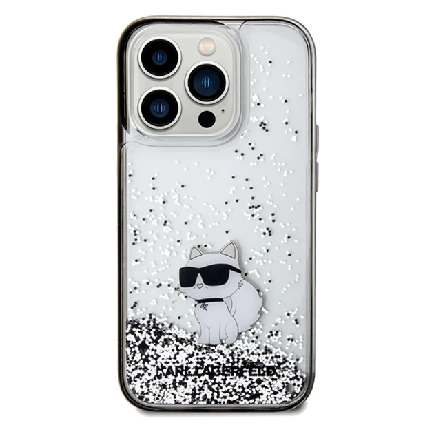 Чохол Karl Lagerfeld Liquid Glitter Choupette для iPhone 14 Pro Transparent (KLHCP14LLKCNSK) - зображення 3