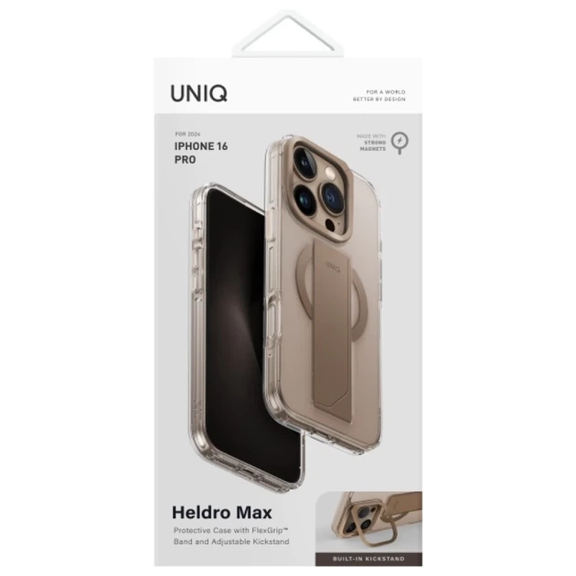 Чохол UNIQ Heldro Max для iPhone 16 Pro Taupe Gold with MagSafe (UNIQ-IP6.3P(2024)-HELMMTGLD) - зображення 4