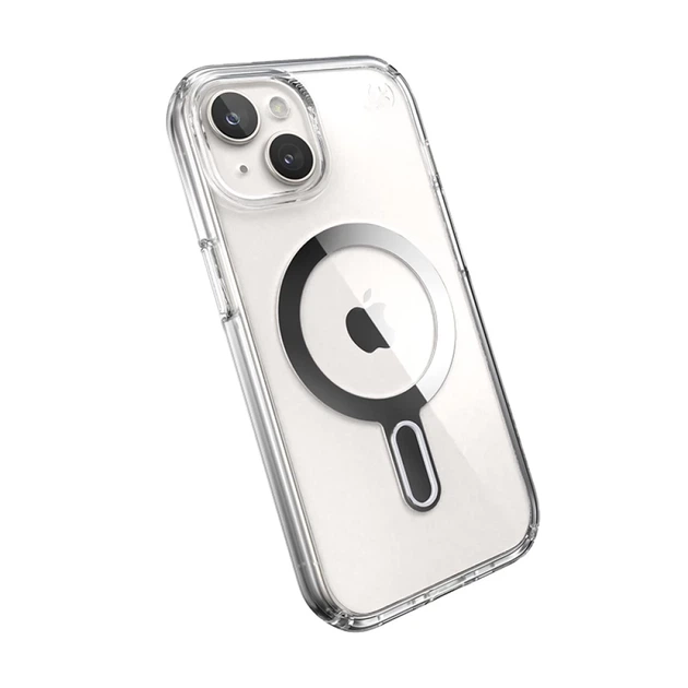Чехол Speck Presidio Perfect-Clear ClickLock для iPhone 15 | 14 | 13 Clear Chrome with MagSafe (150441-3199) - Фото 6 Чехол Speck Presidio Perfect-Clear ClickLock для iPhone 15 | 14 | 13 Clear Chrome with MagSafe (150441-3199) - изображение 6