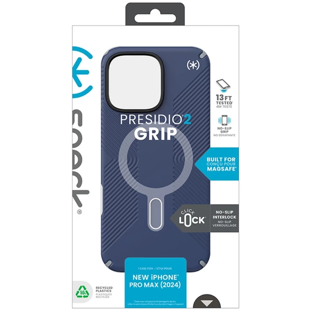 Чехол Speck Presidio2 Grip ClickLock для iPhone 16 Pro Max Coastal Blue Dust Grey with MagSafe (150725-3206) - изображение 14