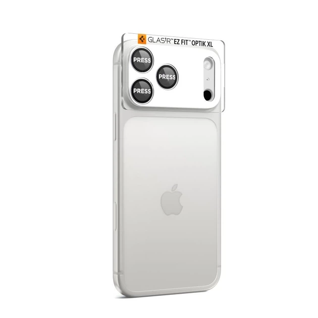 Защитное стекло Spigen для камеры iPhone 17 Pro Max Optik Pro XL Glas.TR EZ Fit Camera Protector Silver (AGL10652) - Фото 3 Защитное стекло Spigen для камеры iPhone 17 Pro Max Optik Pro XL Glas.TR EZ Fit Camera Protector Silver (AGL10652) - изображение 3