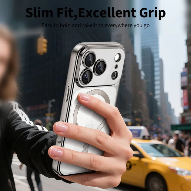 Чехол Tech-Protect MagFlex для iPhone 17 Pro Max Shiny Silver with MagSafe (5906302334605) - изображение 5