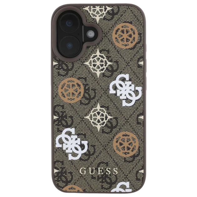 Чохол Guess Peony On 4G Background для iPhone 16 Brown with MagSafe (GUHMP16SP4PWPW) - Фото 3 Чохол Guess Peony On 4G Background для iPhone 16 Brown with MagSafe (GUHMP16SP4PWPW) - зображення 3