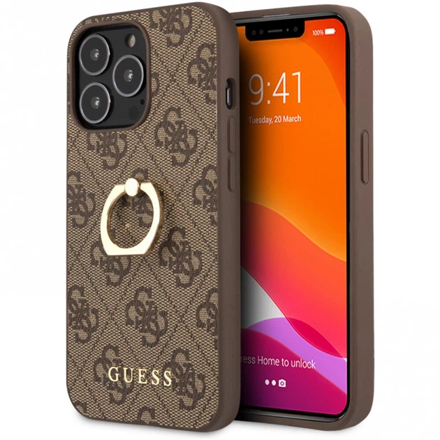Чохол Guess Ring Stand для iPhone 13 Pro Brown (GUHCP13L4GMRBR) - Фото 1 Чохол Guess Ring Stand для iPhone 13 Pro Brown (GUHCP13L4GMRBR) - зображення 1