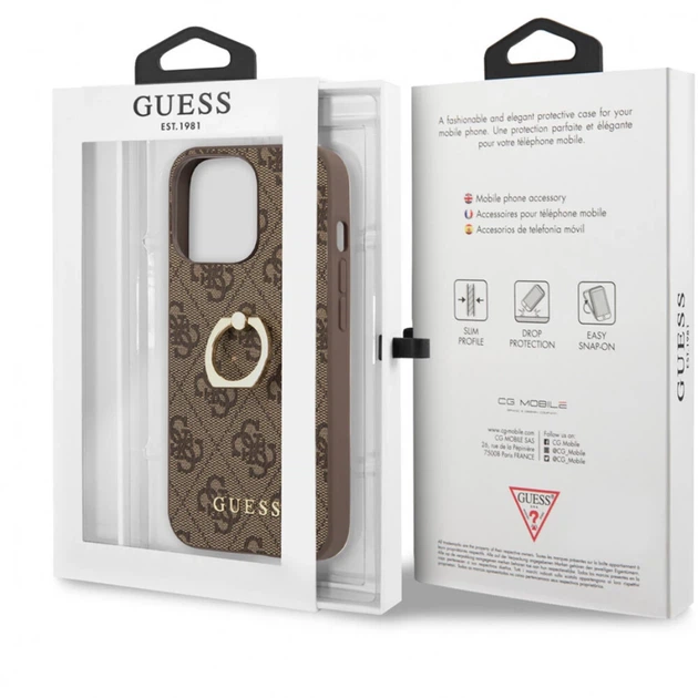 Чохол Guess Ring Stand для iPhone 13 Pro Brown (GUHCP13L4GMRBR) - Фото 5 Чохол Guess Ring Stand для iPhone 13 Pro Brown (GUHCP13L4GMRBR) - зображення 5
