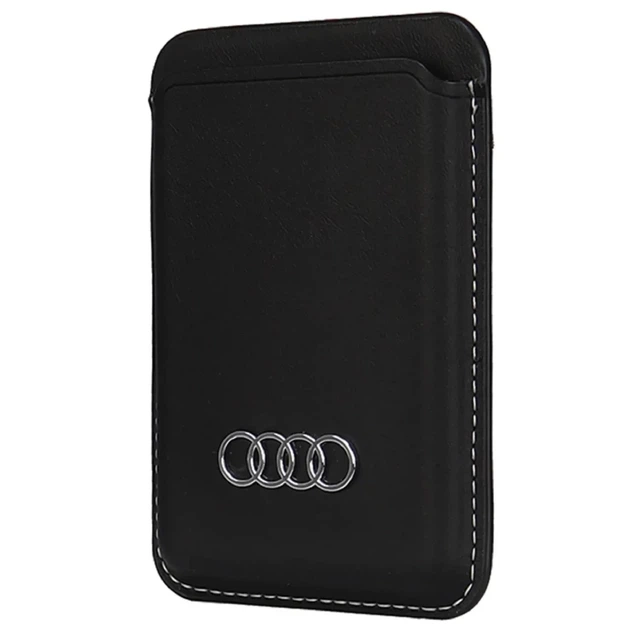 Магнітний гаманець Audi Synthetic Leather Wallet Card Slot Black with MagSafe (AU-MSCH-Q3/D1-BK) - Фото 3 Магнітний гаманець Audi Synthetic Leather Wallet Card Slot Black with MagSafe (AU-MSCH-Q3/D1-BK) - зображення 3