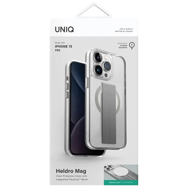 Чохол UNIQ Heldro Mag для iPhone 15 Pro Lucent Clear with MagSafe (UNIQ-IP6.1P(2023)-HELMGCLR) - зображення 2