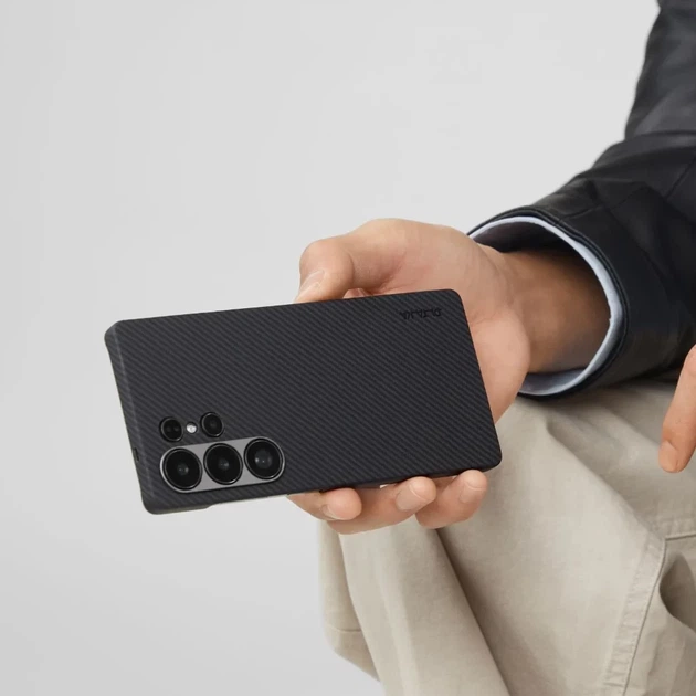 Чехол Pitaka Classic для Samsung Galaxy S25 (S931) 600D Black Grey Twill with MagSafe (KS2501) - изображение 5