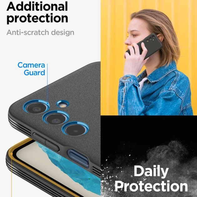 Чехол Spigen Essential SandBlast для Samsung Galaxy M35 (M356) Matte Black (ACS08263) - Фото 9 Чехол Spigen Essential SandBlast для Samsung Galaxy M35 (M356) Matte Black (ACS08263) - изображение 9
