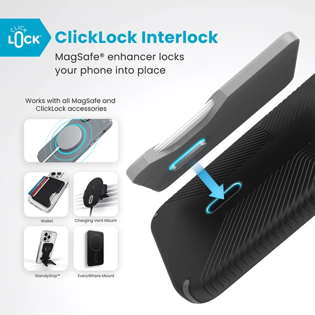 Чохол Speck Presidio2 Grip ClickLock для iPhone 16 Plus Black Slate Grey with MagSafe (150713-3205) - зображення 2