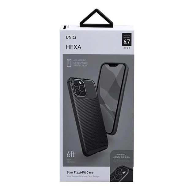 Чохол Uniq Hexa для iPhone 12 Pro Max Midnight Black (UNIQ-IP6.7HYB(2020)-HEXBLK) - Фото 4 Чохол Uniq Hexa для iPhone 12 Pro Max Midnight Black (UNIQ-IP6.7HYB(2020)-HEXBLK) - зображення 4