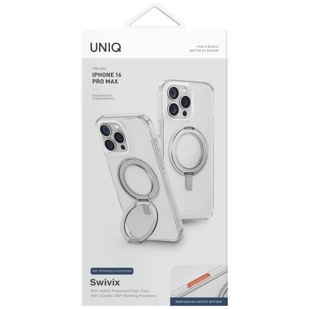 Чохол UNIQ Swivix для iPhone 16 Pro Max Clear (UNIQ-IP6.9P(2024)-SWVCLR) - зображення 4
