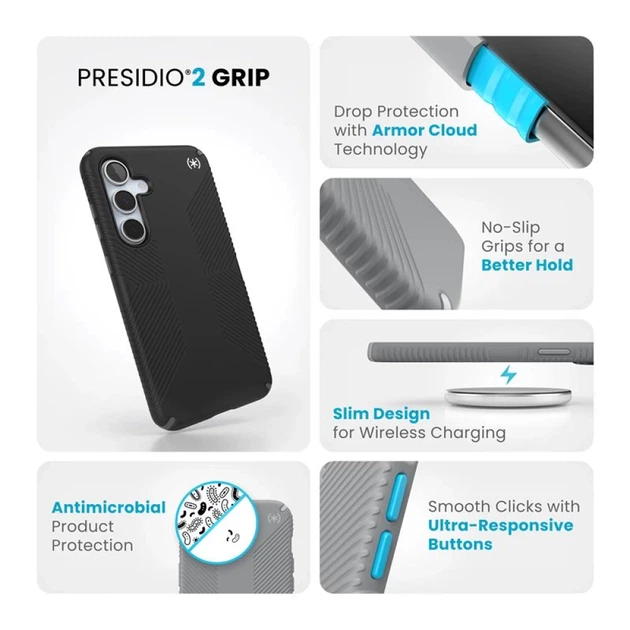 Чохол Speck Presidio2 Grip для Samsung Galaxy S24 FE (S721) Black Slate Grey (150845-3205) - зображення 7