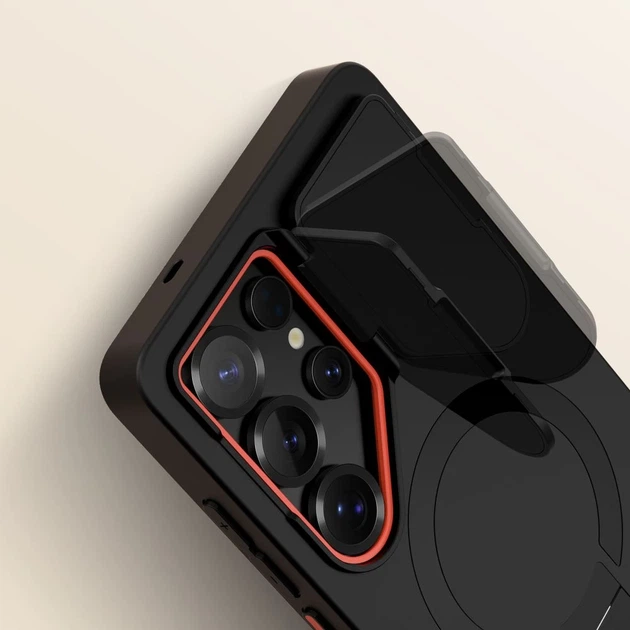 Чехол Tech-Protect Kevlar Aura для Samsung Galaxy S25 Ultra (S938) Black Orange with MagSafe (5906302363261) - изображение 4