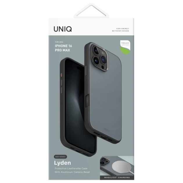 Чохол UNIQ Lyden DS для iPhone 16 Pro Max Washed Blue Black with MagSafe (UNIQ-IP6.9P(2024)-LDSWBLUBLK) - зображення 6