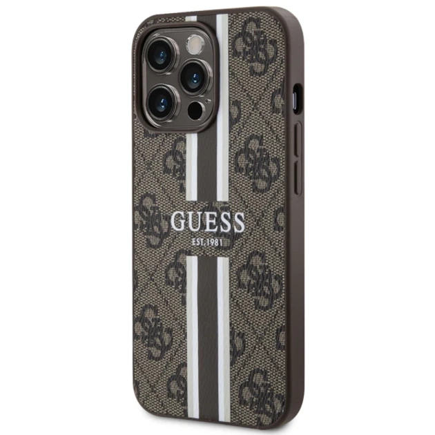 Чохол Guess 4G Printed Stripes для iPhone 13 Pro Brown with MagSafe (GUHMP13LP4RPSW) - зображення 2