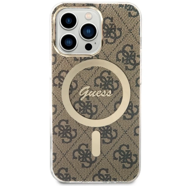 Чохол Guess 4G для iPhone 13 Pro Brown with MagSafe (GUHMP13LH4STW) - зображення 2