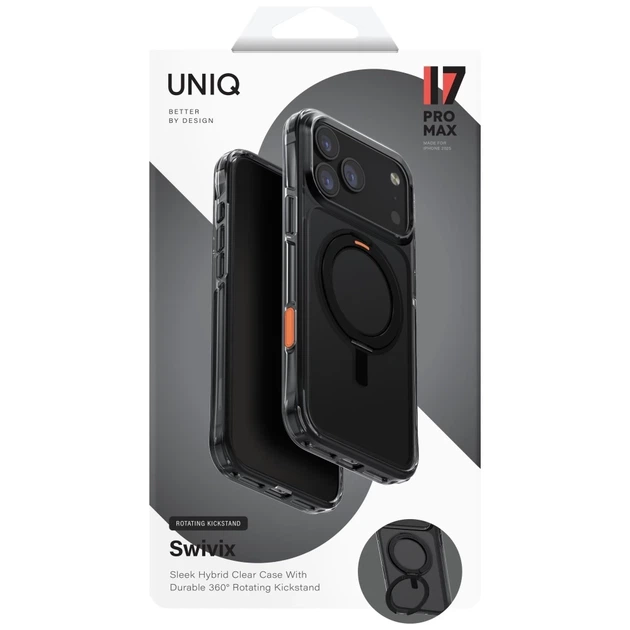 Чохол UNIQ Swivix для iPhone 17 Pro Max Carbon Black (UNIQ-IP6.9P(2025)-SWVCBLK) - Фото 6 Чохол UNIQ Swivix для iPhone 17 Pro Max Carbon Black (UNIQ-IP6.9P(2025)-SWVCBLK) - зображення 6