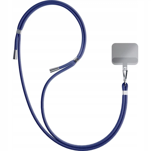 Универсальный шнурок 3mk EasyClip Dark Blue with Silver Metal (5903108568616) - изображение 2