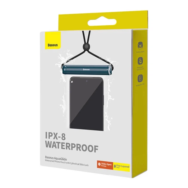 Водонепроницаемый чехол Baseus AquaGlide with Cylindrical Slide Lock 7.2" Blue (P60263701U03-00) - изображение 7