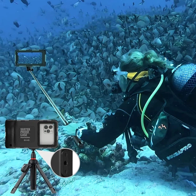 Водонепроникний чохол Tech-Protect IPX8 Universal Diving Waterproof Case Black (9589046924552) - зображення 8