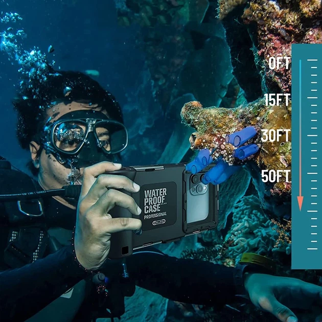 Водонепроникний чохол Tech-Protect IPX8 Universal Diving Waterproof Case Black (9589046924552) - зображення 9