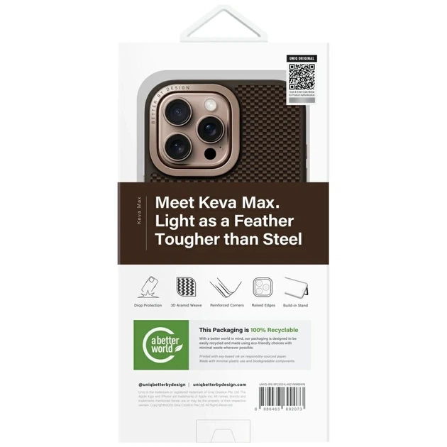 Чохол UNIQ Keva Max для iPhone 16 Pro Max Umber Brown with MagSafe (UNIQ-IP6.9P(2024)-KEVMMBWN) - зображення 9