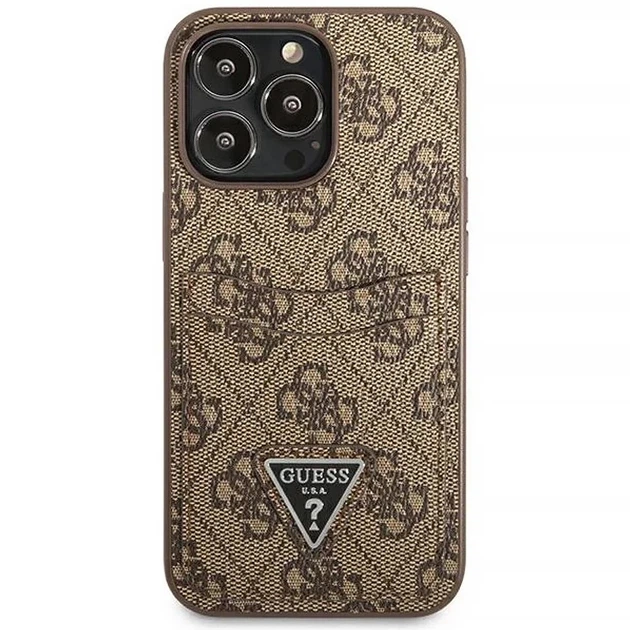 Чохол-гаманець Guess 4G Triangle Logo Cardslot для iPhone 13 Pro Brown (GUHCP13LP4TPW) - зображення 3