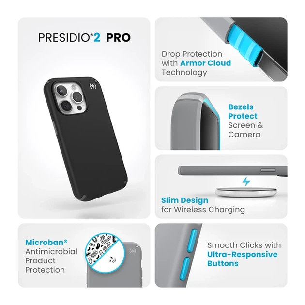 Чехол Speck Presidio2 Pro для iPhone 15 Pro Black/Slate Grey (150476-3205) - изображение 10