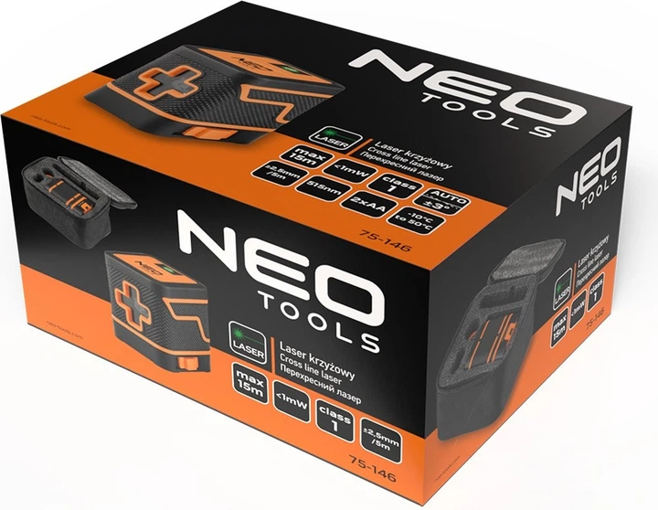 Лазерний рівень NEO Tools 15 м з футляром 75-146 (5906692026135) - зображення 2