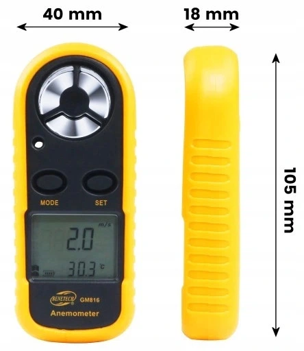 Цифровой анемометр 0,1-30м/с, -10-45°C BENETECH GM816 - изображение 10
