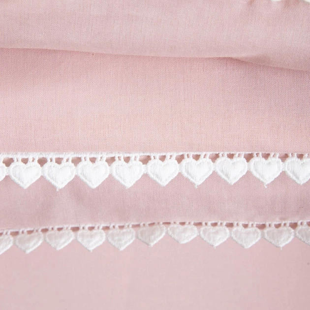 Komplet pościeli Homla Cherish Love Poszewka na pościel 160 x 200 cm + 2 poszewki na poduszki 70x80 cm z baweŁny z lamówką w serca  różowy (5906496767685) - obraz 5