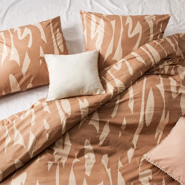 Komplet pościeli Homla Taro Poszewka na pościel 220 x 200 cm + 2 poszewki na poduszki 70x80 cm z mikrofibry karmelowo-beżowy (5906496767784) - obraz 4