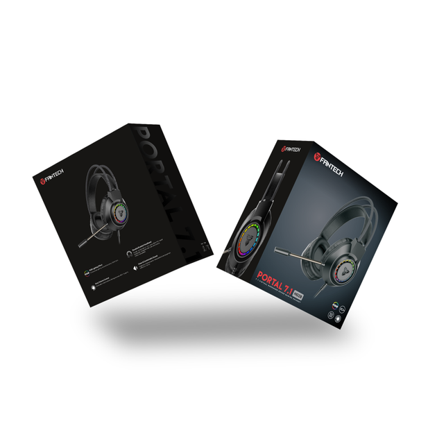 Ігрові дротові навушники Fantech HG28 Portal звуковий ефект 7.1, роз'єм USB-A кабель 2m Black - Фото 2 Ігрові дротові навушники Fantech HG28 Portal звуковий ефект 7.1, роз'єм USB-A кабель 2m Black - зображення 2