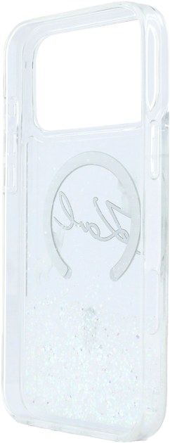 Etui Karl Lagerfeld Liquid Glitter Karl Script Logo MagSafe do Apple iPhone 17 Pro Transparent (3666339608293) - obraz 7