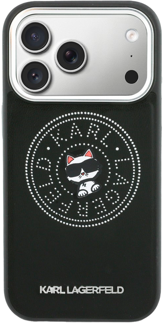 Etui Karl Lagerfeld Point & Choupette Sketch MagSafe do Apple iPhone 17 Pro Black (3666339603977) - obraz 3