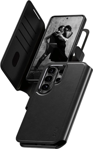 Etui z klapką CARE by PanzerGlass Tango 2w1 Wallet do Samsung Galaxy S26 Ultra Black (CR39425) - obraz 5
