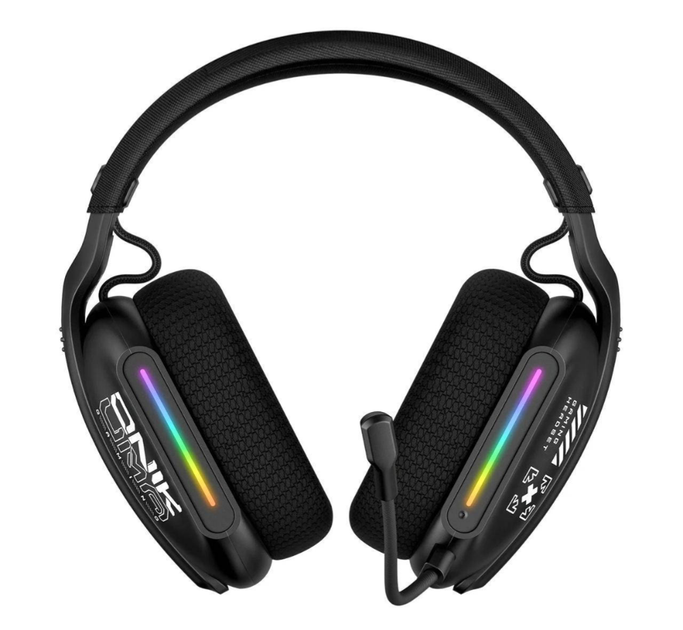 Бездротові ігрові навушники onikuma gt808 Tri-Mode з мікрофоном Bluetooth 5.3, 2.4 GHz, 3.5 мм, чорні - Фото 4 Бездротові ігрові навушники onikuma gt808 Tri-Mode з мікрофоном Bluetooth 5.3, 2.4 GHz, 3.5 мм, чорні - изображение 4