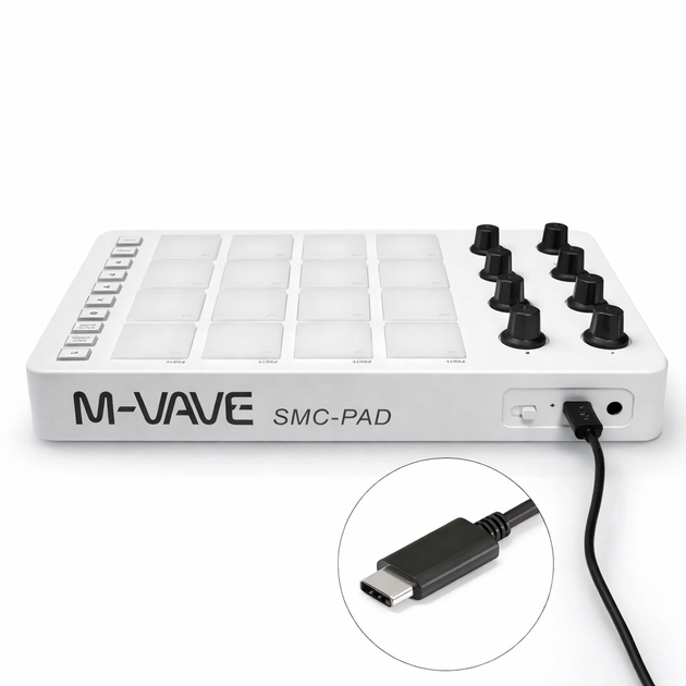 M-Vave SMC-PAD Pro – Бездротовий MIDI Контролер (білий) - зображення 2