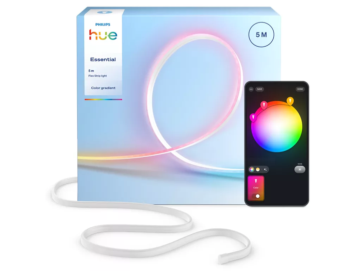 Розумна гнучка неонова LED стрічка 5 метрів Philips Hue Essential Flex Lightstrip Bluetooth, Zigbee (8721103096586) - Фото 2 Розумна гнучка неонова LED стрічка 5 метрів Philips Hue Essential Flex Lightstrip Bluetooth, Zigbee (8721103096586) - зображення 2
