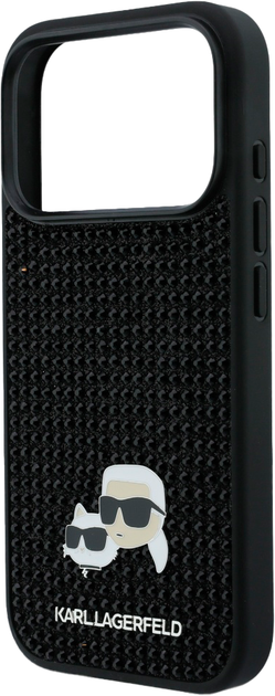 Etui Karl Lagerfeld Rhinestones Karl&Choupette Pin do Apple iPhone 17 Pro Black (3666339603335) - obraz 6
