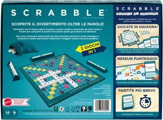 Gra planszowa Mattel Scrabble Classic 2025 HXW03 (wersja włoska) (194735239429) - obraz 2
